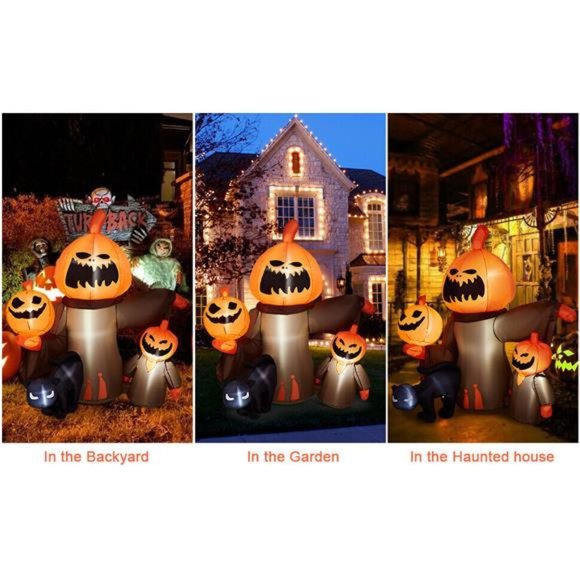 Halloween Inflatable Pumpkin Blow up LED Light Outdoor Yard Decor 5FT - Picture 9 of 10